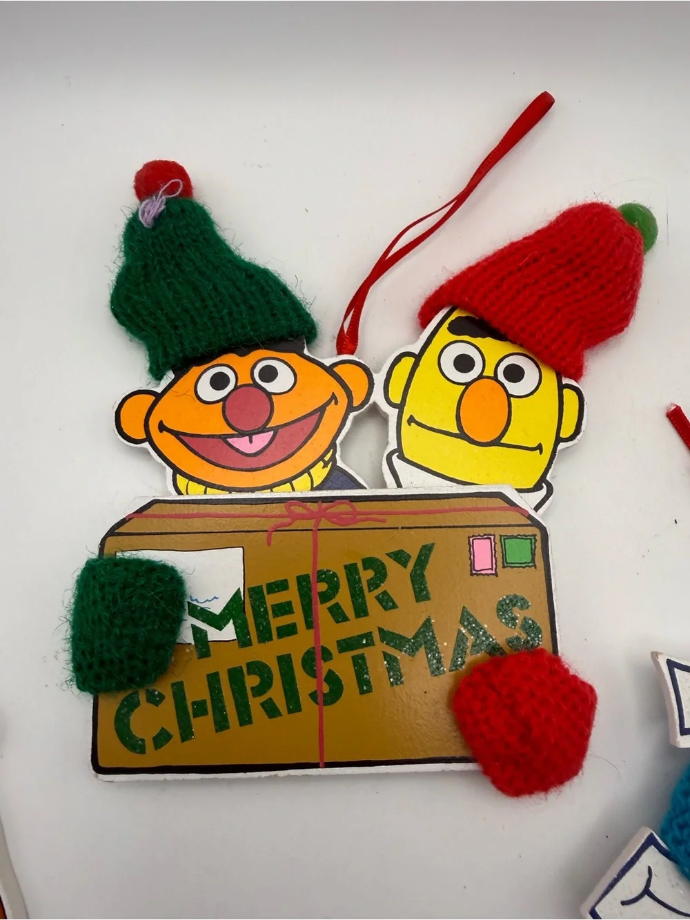 Sesame Street Elmo, Ernie & Bert Merry Christmas Hanging Ornament lot